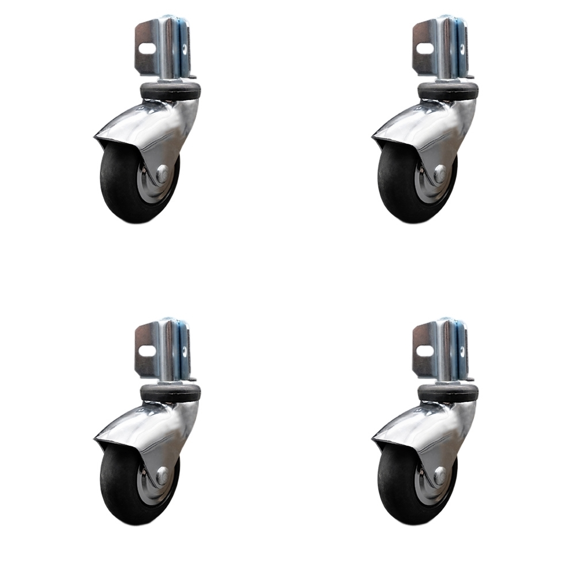 Service Caster, 3in. x 15/16in. Stem Casters, Wheel Diameter 3 in, Caster Type Swivel, Package (qty.) 4, Model# SCC-GR03S310-NPRB-BC-71678-4-CB90-4